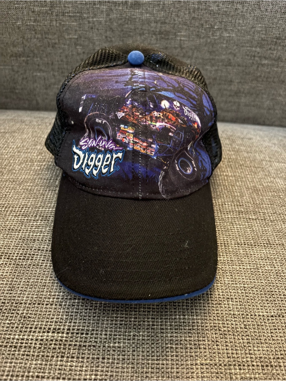 Kids Black & Purple 'son-uva Digger' Trucker Hat